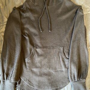 Men's Gray Waffle Knit Sweater